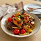 秋のごちそう『鮭とじゃがいもの照り焼き』