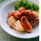 小さなおかず・ソーセージとジャガイモのハニーマスタードソテー