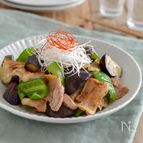 豚バラとナスのあごだしつゆ炒め。簡単！ご飯が進む和風おかず。