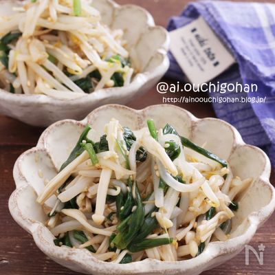 電子レンジであと１品！＊ピリ辛ニラもやしナムル♡