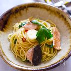 簡単コクうま！秋鮭の白だしバターパスタ