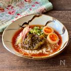 冷凍トマトで冷え冷え！うまみ爆発【トマトもずく素麺】