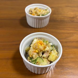 こむぎの作ってみた!投稿(マヨもヨーグルトも使わない！【新じゃがの大人なポテサラ】)