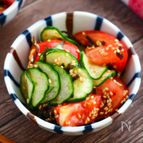 トマトときゅうりの塩昆布和え【パパっと3分スピード副菜！】