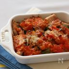 ブロッコリーと豚肉のトマトソース焼き