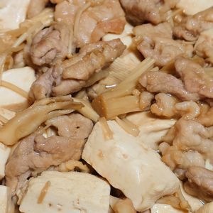 viviの作ってみた!投稿(ワンパン10分！【豚こま肉と豆腐のすき煮】ご飯すすむ甘辛味♩)