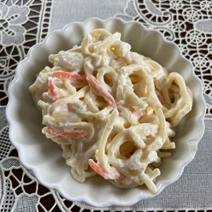 万福の作ってみた!投稿(【ずぼら喫茶のスパゲッティサラダ】タッパーでレンチンするだけ)