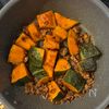 かぼちゃが旨い《甘辛カレーそぼろ炒め》の工程3