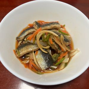 りんごの作ってみた!投稿(南蛮酢はオール大さじ2【いわしの南蛮漬け】鰯とろとろ♡)