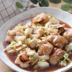 タレが絶品！ご飯が進む♡白菜と鶏肉の照り炒め