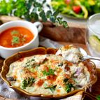 たっぷり野菜のオートミールグラタン【美肌・ダイエット・簡単】