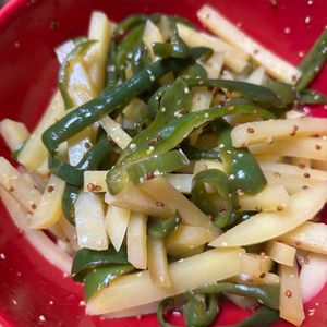 ゆくゆくの作ってみた!投稿(じゃがいもとピーマンのハニーマスタード和え♩じゃがピー！簡単)