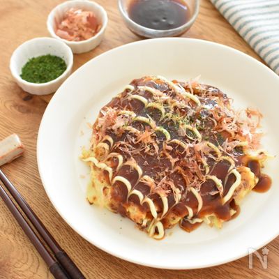 野菜たっぷり♪米粉のお好み焼き