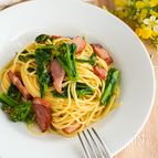 【10分でできる！】菜の花とベーコンの和風パスタ