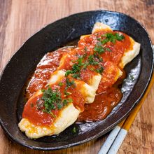 鶏ささ身肉のトマトソースかけ