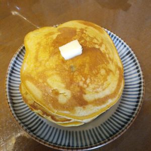 907307の作ってみた!投稿(まるごとかぼちゃの米粉ホットケーキ【ふわっふわ🤍】)