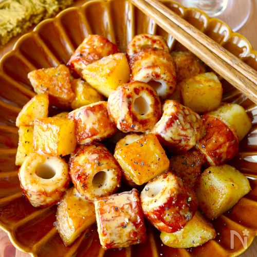フライパン10分【ちくわマヨポテト】ピリッとからしが隠し味♪