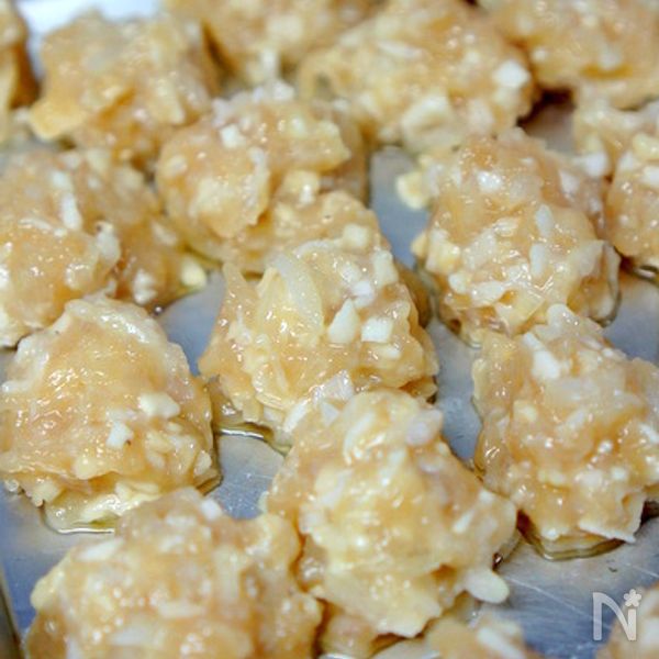 筍と鶏ひき肉の珍珠丸子（もち米焼売） | レシピサイトNadia