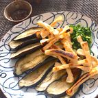 シンプルが美味しい♡なすとカリカリお揚げの生姜醤油だれ