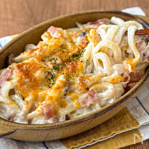 【うどんグラタン】冷凍うどんで簡単♪子どもが夢中で食べた◎