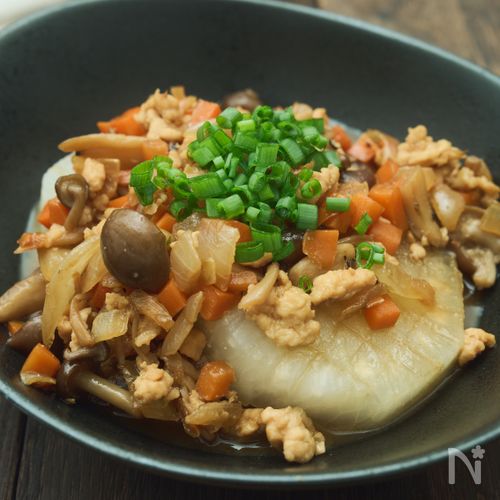 鶏そぼろと野菜の本鶏だし煮のふろふき大根