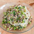 がっつり食べよう！小松菜と豚肉の和えそうめん