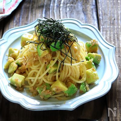 【明太アボカドパスタ】(和えるだけ)(動画有)