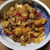 ももの作ってみた!投稿(絹厚揚げと豚こまの酢豚風炒め・絹厚揚げでかさまし♪)