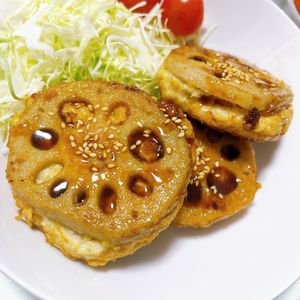 にらたまの作ってみた!投稿(【甘酢蓮根つくねバーグ】絶品褒められおかず♡)