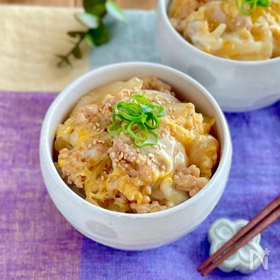 簡単お手軽♩鶏ひき肉で親子丼
