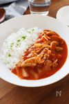 『新玉ねぎたっぷり☆ポークハヤシライス』ルウなし煮込み5分！