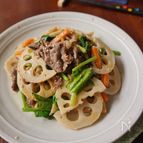 レンコンと牛肉の韓国風炒めもの
