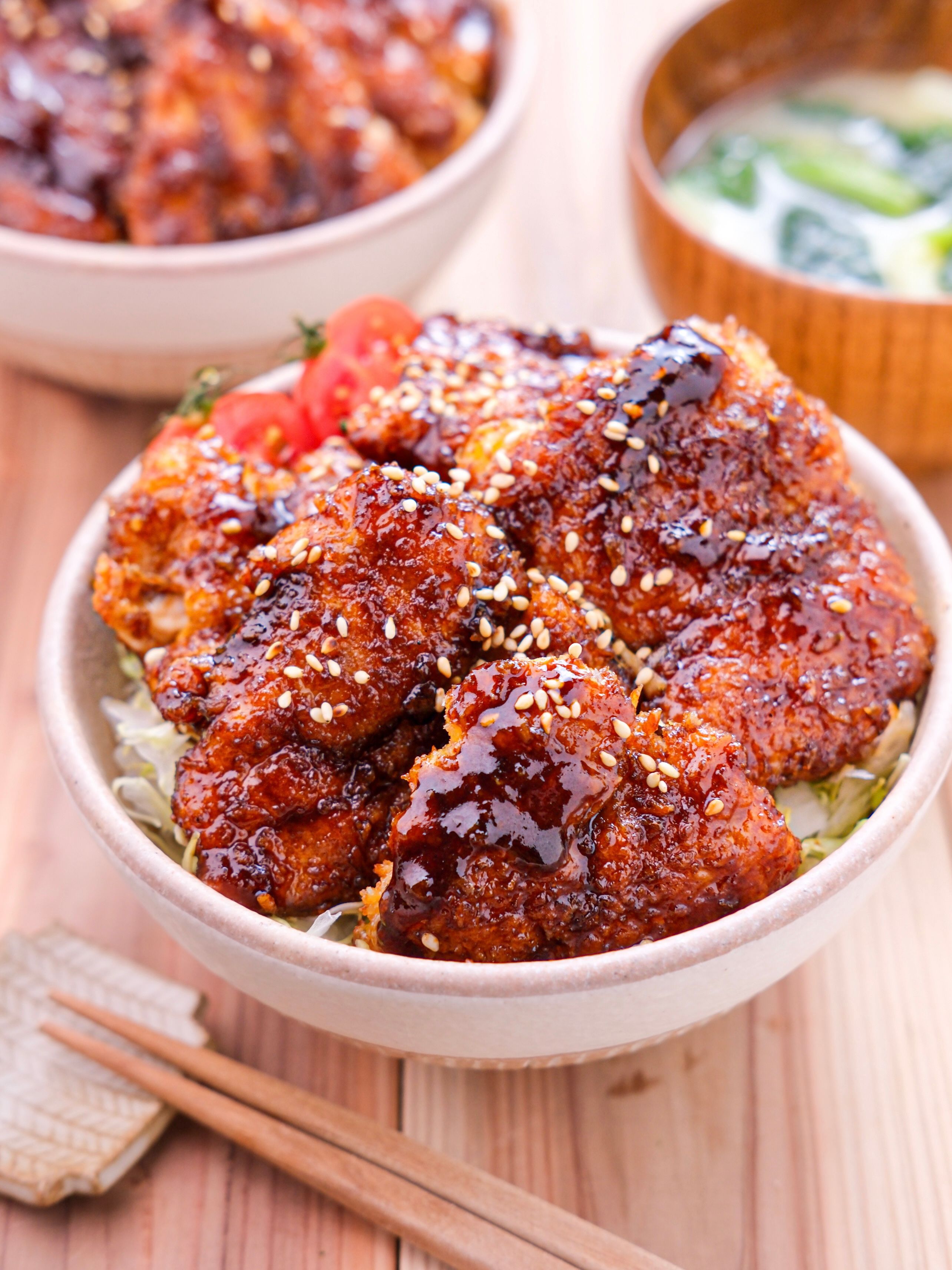 ♡Love♡　豚ひづめのささみ肉詰め　他 ささみのソースカツ丼】ささみでガッツリ！胃袋掴むソースカツ
