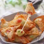 簡単！旨し！トマト、アボカド、とろ～りチーズのワンタン揚げ