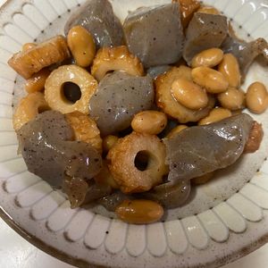 ようの作ってみた!投稿(【蒟蒻とお豆さんのうま煮】作り置き/お弁当に♡︎)