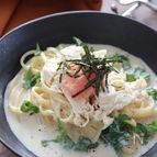 ヘルシー&美味しい！湯葉とたらこの豆乳クリームパスタ