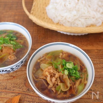 豚肉と白ねぎの肉汁うどん(糖質0麺も可!)