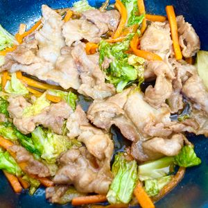 ゆかりの作ってみた!投稿(ご飯が進む♩【豚こま野菜のスタミナ炒め】)