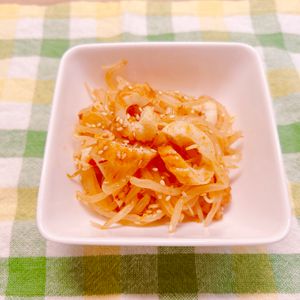 ビートの作ってみた!投稿(もやしとちくわの旨辛ナムル)