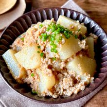 レンジで8分！ほっくり味しみ♪【長芋のそぼろ煮】