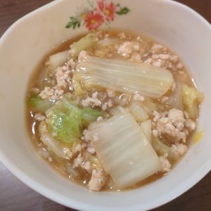 たりおの作ってみた!投稿(ごはんが止まらない白菜とひき肉の旨煮)