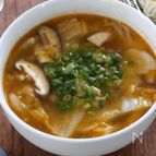 人気ラーメン風！豚と白菜のピリ辛つけそうめん