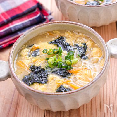 【春雨入り韓国海苔の卵スープ】韓国のりの風味が絶品！