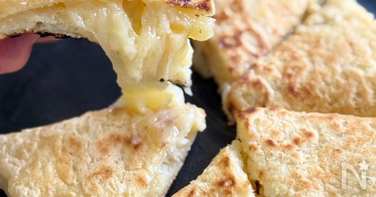 発酵なし！豆腐と米粉のもちカリチーズナン🧀✨グルテンフリー