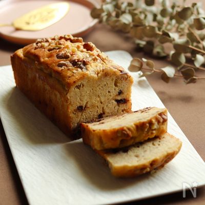 しっとりふわふわ♡米粉のチョコバナナケーキ