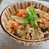 さば缶と秋野菜の鶏だし炊き込みご飯