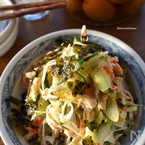 ねぎ好き必見♡抱えて食べたい（笑）ササミと長ねぎのナムル♡