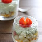 簡単パセリマヨソースのグラスポテトサラダ。