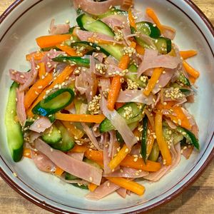 くだもの大好き🧡の作ってみた!投稿(【きゅうりとハムの中華和え】簡単中華サラダ♡副菜にぴったり♬)