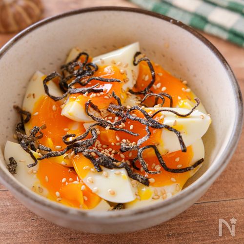 【無限半熟たまご】ごま油と塩昆布で簡単おつまみ！